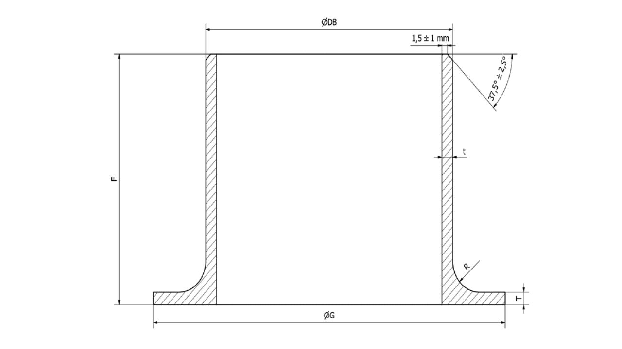 Desenho técnico da pestana de aço inox Desenho técnico da pestana de aço inox
